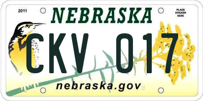 NE license plate CKV017