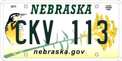 NE license plate CKV113