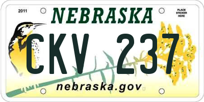 NE license plate CKV237