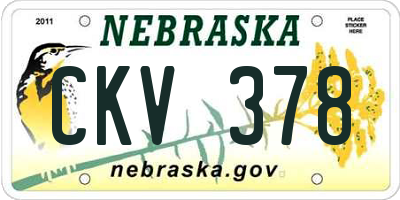 NE license plate CKV378
