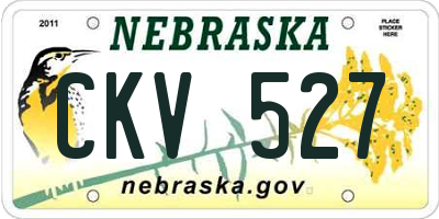 NE license plate CKV527