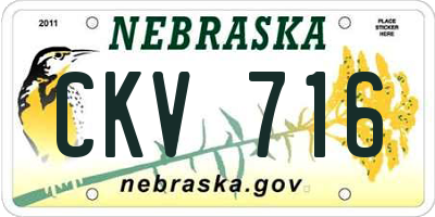 NE license plate CKV716