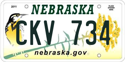 NE license plate CKV734