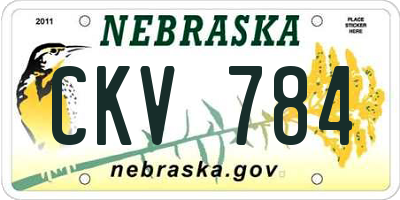 NE license plate CKV784
