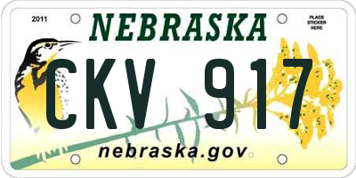 NE license plate CKV917