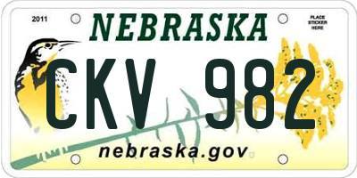 NE license plate CKV982