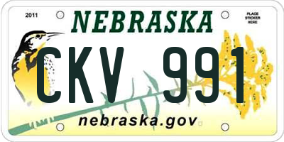 NE license plate CKV991