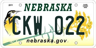 NE license plate CKW022