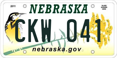 NE license plate CKW041
