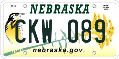 NE license plate CKW089