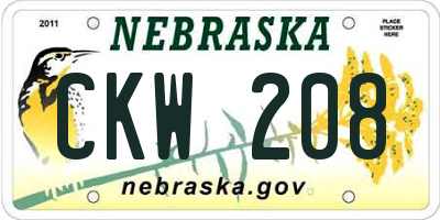 NE license plate CKW208