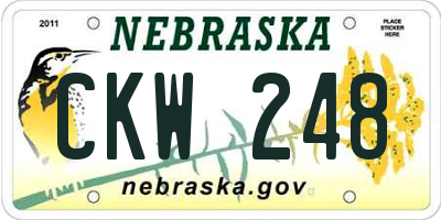 NE license plate CKW248