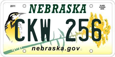 NE license plate CKW256