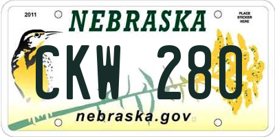 NE license plate CKW280