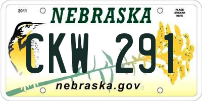 NE license plate CKW291