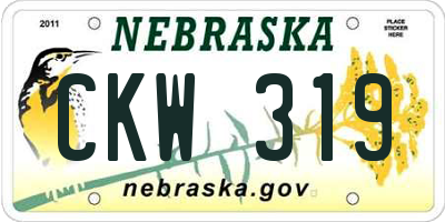 NE license plate CKW319