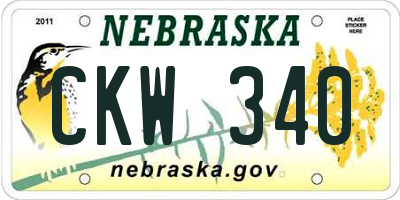 NE license plate CKW340