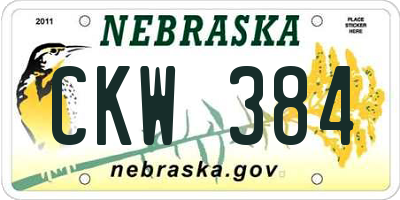 NE license plate CKW384