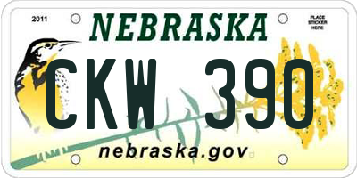 NE license plate CKW390