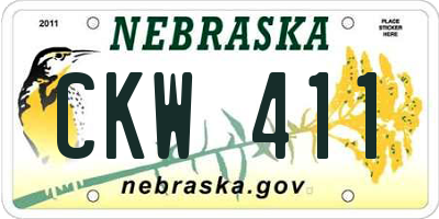 NE license plate CKW411