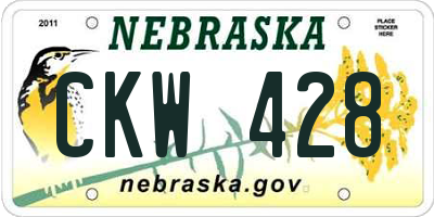 NE license plate CKW428