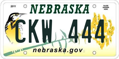 NE license plate CKW444