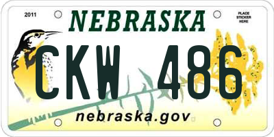 NE license plate CKW486