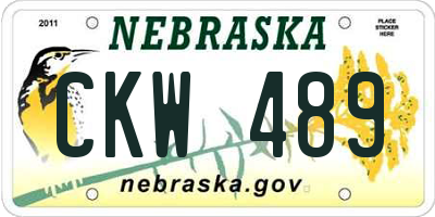 NE license plate CKW489