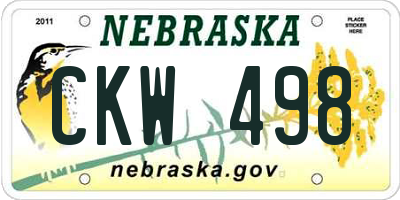 NE license plate CKW498