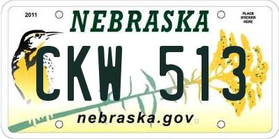 NE license plate CKW513