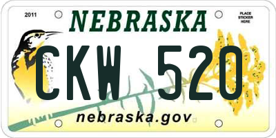 NE license plate CKW520