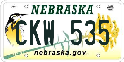 NE license plate CKW535