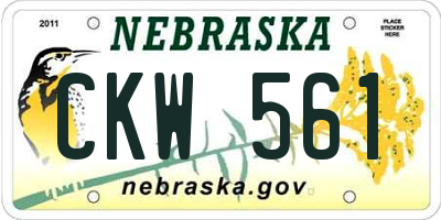NE license plate CKW561