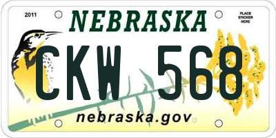 NE license plate CKW568