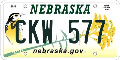 NE license plate CKW577