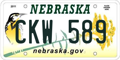 NE license plate CKW589