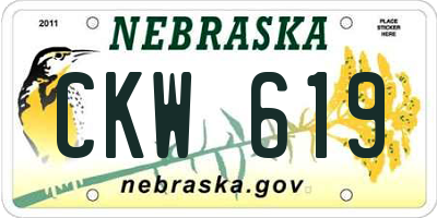 NE license plate CKW619