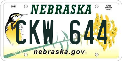 NE license plate CKW644