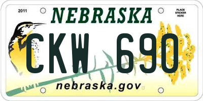 NE license plate CKW690
