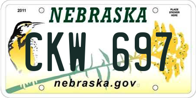 NE license plate CKW697