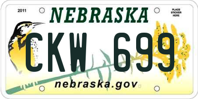 NE license plate CKW699
