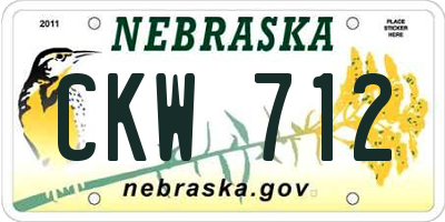 NE license plate CKW712