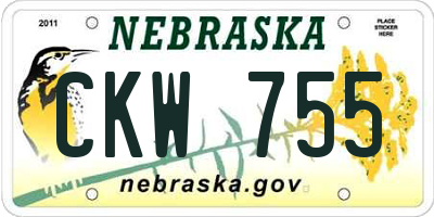 NE license plate CKW755