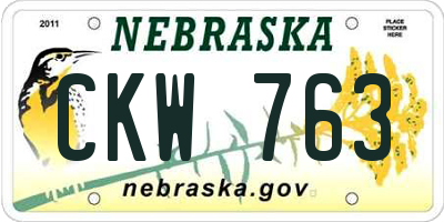 NE license plate CKW763