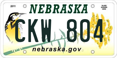 NE license plate CKW804
