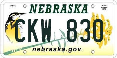 NE license plate CKW830