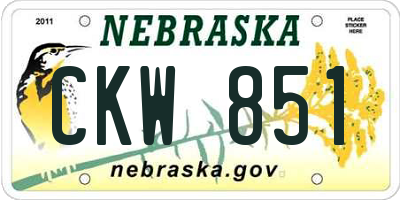 NE license plate CKW851