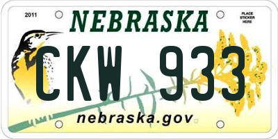 NE license plate CKW933