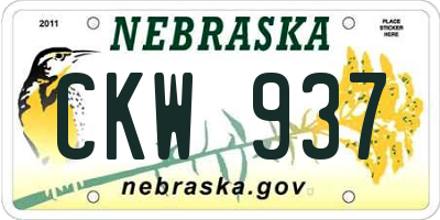 NE license plate CKW937