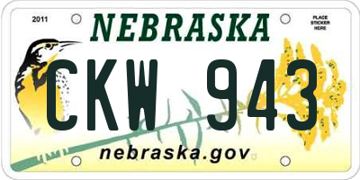 NE license plate CKW943